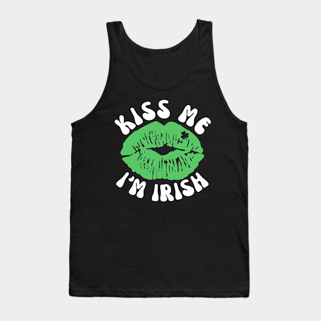 Kiss Me I'm Irish Lips Kiss Tank Top by Illustradise